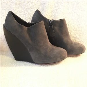 Alaia Azzedine Suede Wedge Ankle Booties